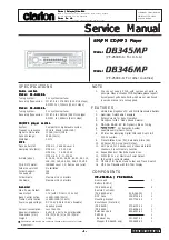 Clarion DB345MP Service Manual preview