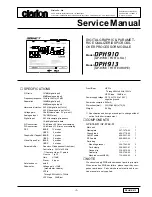 Предварительный просмотр 1 страницы Clarion DPH910 Service Manual