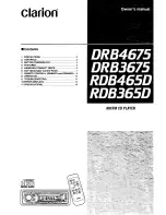 Preview for 1 page of Clarion DRB3657 Owner'S Manual