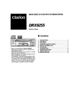 Preview for 1 page of Clarion DRX9255 Owner'S Manual