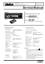 Preview for 1 page of Clarion DRZ 9255 Service Manual