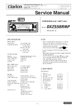 Preview for 1 page of Clarion DXZ558RMP Service Manual