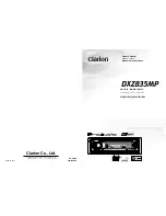 Preview for 1 page of Clarion DXZ835MP  DXZ835MP DXZ835MP Owner'S Manual