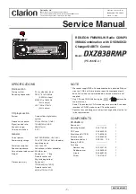 Clarion DXZ838RMP Service Manual предпросмотр