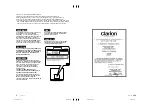 Предварительный просмотр 2 страницы Clarion DXZ938R Owner'S Manual