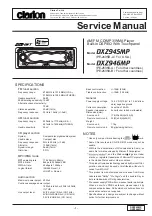 Clarion DXZ945MP Service Manual предпросмотр