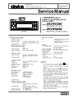 Preview for 1 page of Clarion DXZ955MC Service Manual