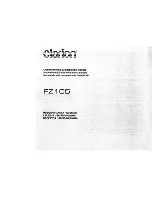 Предварительный просмотр 1 страницы Clarion FZ105 Owner'S Manual