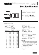 Предварительный просмотр 1 страницы Clarion JC-215R-51 Service Manual