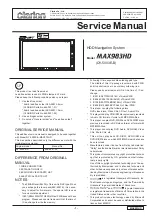 Clarion MAX983HD Service Manual preview