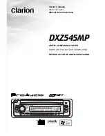 Clarion ProAudio DXZ545MP Owner'S Manual preview