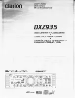 Clarion ProAudio DXZ935 Owner'S Manual предпросмотр