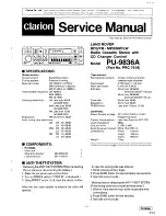 Preview for 1 page of Clarion PU-9836A Service Manual