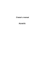 Preview for 1 page of Clarion RU-9478 Owner'S Manual