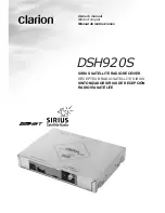 Предварительный просмотр 1 страницы Clarion Sirius DSH920S Owner'S Manual