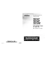 Предварительный просмотр 1 страницы Clarion TB731P Owner'S Manual & Installation Manual