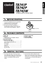 Preview for 21 page of Clarion TB741P Owner'S Manual & Installation Manual