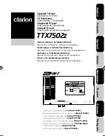 Preview for 1 page of Clarion TTX7502z Owner'S Manual & Installation Manual