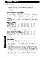 Предварительный просмотр 2 страницы Clarion VMA1131 Owner'S Manual