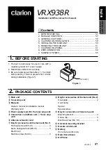 Preview for 1 page of Clarion VRX938R Installation And Wire Connection Manual