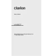 Clarion VX807 Owner'S Manual preview
