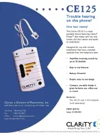 Предварительный просмотр 1 страницы Clarity CE125 Datasheet