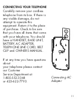 Предварительный просмотр 11 страницы Clarity Cordless Telephone User Manual