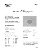 Preview for 1 page of Clarity S-750 Quick Manual