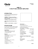 Clarity SWM-15 Manual preview