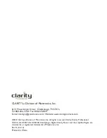 Preview for 1 page of Clarity XLC 3.4 User Manual