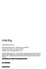 Предварительный просмотр 1 страницы Clarity XLC8 User Manual