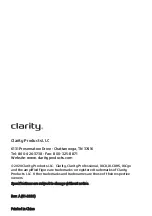 Clarity XLC8HS User Manual preview