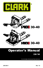 Preview for 1 page of Clark HWXE 30 Operator'S Manual