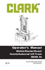 Предварительный просмотр 1 страницы Clark WSRX 30 Operator'S Manual