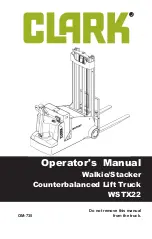 Предварительный просмотр 1 страницы Clark WSTX22 Operator'S Manual