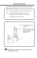 Preview for 3 page of Clark WSTX33 Operator'S Manual