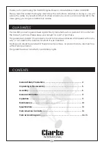 Preview for 3 page of Clarke 3400820 Operating & Maintenance Instructions