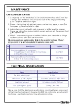 Предварительный просмотр 9 страницы Clarke 3500220 Assembly & Instruction Manual