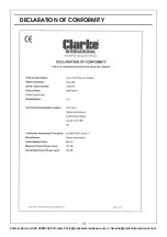 Preview for 18 page of Clarke 7320176 Operation & Maintenance Instructions Manual