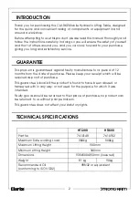 Preview for 2 page of Clarke 7610148 Operation & Maintenance Instructions Manual