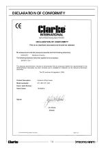 Preview for 14 page of Clarke 7610148 Operation & Maintenance Instructions Manual