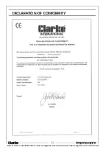 Предварительный просмотр 10 страницы Clarke 7623250 Operating & Maintenance Instructions