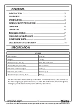 Предварительный просмотр 3 страницы Clarke 7624100 Operating & Maintenance Instructions