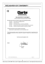 Preview for 26 page of Clarke 8877105 Operation & Maintenance Instructions Manual