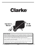 Preview for 1 page of Clarke ALTO LV-30 Operator'S Manual