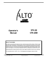 Preview for 1 page of Clarke Alto STV-20 Operator'S Manual