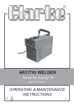 Preview for 1 page of Clarke Arc/Tig135 Operating & Maintenance Instructions