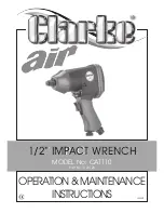 Preview for 1 page of Clarke CAT110 Operation & Maintenance Instructions Manual