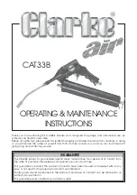 Предварительный просмотр 1 страницы Clarke CAT33B Operating & Maintenance Instructions