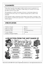 Предварительный просмотр 4 страницы Clarke CAX10TPB Operation & Maintenance Instructions